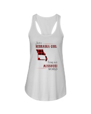 NEBRASKA GIRL LIVING IN MISSOURI WORLD Ladies Flowy Tank thumbnail