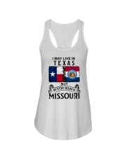 LIVE IN TEXAS BEGAN IN MISSOURI Ladies Flowy Tank tile