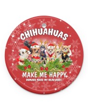 Chihuahuas Make Me Happy Christmas Circle ornament - single (porcelain) front