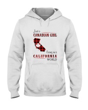 CANADIAN GIRL LIVING IN CALIFORNIA WORLD Hooded Sweatshirt tile