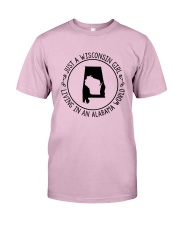 WISCONSIN GIRL LIVING IN ALABAMA WORLD Classic T-Shirt thumbnail