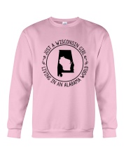 WISCONSIN GIRL LIVING IN ALABAMA WORLD Crewneck Sweatshirt thumbnail