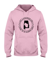 WISCONSIN GIRL LIVING IN ALABAMA WORLD Hooded Sweatshirt front