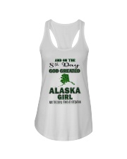 God Created Alaska Girl Ladies Flowy Tank tile