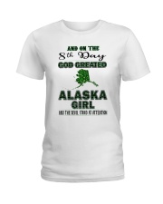 God Created Alaska Girl Ladies T-Shirt tile