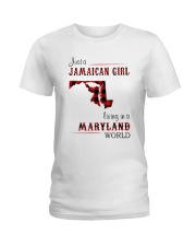 JAMAICAN GIRL LIVING IN MARYLAND WORLD Ladies T-Shirt thumbnail