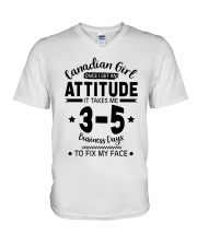 Canadian Girl I Need 3-5 Business Days To Fix My Face V-Neck T-Shirt tile