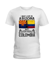 LIVE IN ARIZONA BEGAN IN COLOMBIA Ladies T-Shirt tile