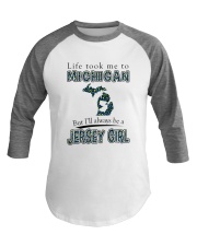 JERSEY GIRL LIFE TOOK TO MICHIGAN Baseball Tee tile