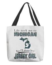JERSEY GIRL LIFE TOOK TO MICHIGAN All-Over Tote tile
