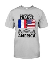 LIVE IN FRANCE BEGAN IN AMERICA ROOT WOMEN Classic T-Shirt front
