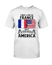 LIVE IN FRANCE BEGAN IN AMERICA ROOT WOMEN Classic T-Shirt tile