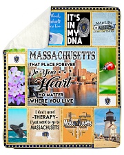 MASSACHUSETTS IT'S IN MY DNA Sherpa Fleece Blanket tile