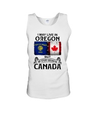 LIVE IN OREGON BEGAN IN CANADA Unisex Tank tile