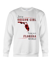 OREGON GIRL LIVING IN FLORIDA WORLD Crewneck Sweatshirt thumbnail