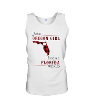 OREGON GIRL LIVING IN FLORIDA WORLD Unisex Tank thumbnail
