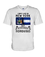 LIVE IN NEW YORK BEGAN IN HONDURAS V-Neck T-Shirt thumbnail
