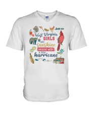 WEST VIRGINIA GIRLS SUNSHINE MIXED HURRICANE V-Neck T-Shirt thumbnail