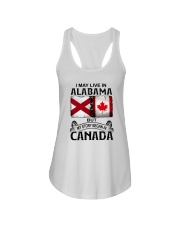 LIVE IN ALABAMA BUT MY STORY BEGAN IN CANADA Ladies Flowy Tank tile