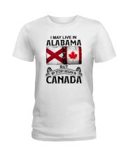 LIVE IN ALABAMA BUT MY STORY BEGAN IN CANADA Ladies T-Shirt tile
