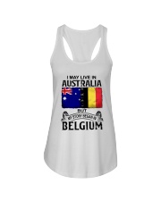 LIVE IN AUSTRALIA BEGAN IN BELGIUM Ladies Flowy Tank tile