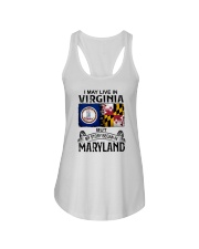 LIVE IN VIRGINIA BUT MY STORY BEGAN IN MARYLAND Ladies Flowy Tank tile