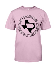 JUST AN IOWA GIRL LIVING IN TEXAS WORLD Classic T-Shirt thumbnail