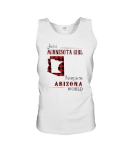 MINNESOTA GIRL LIVING IN ARIZONA WORLD Unisex Tank tile