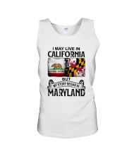 LIVE IN CA BUT MY STORY BEGAN IN MARYLAND Unisex Tank tile