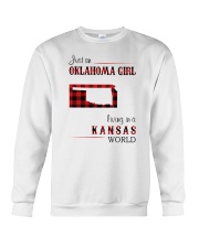 OKLAHOMA GIRL LIVING IN KANSAS WORLD Crewneck Sweatshirt tile