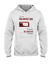 OKLAHOMA GIRL LIVING IN KANSAS WORLD Hooded Sweatshirt tile