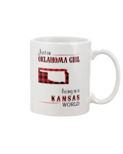 OKLAHOMA GIRL LIVING IN KANSAS WORLD Mug tile