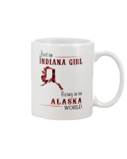 INDIANA GIRL LIVING IN ALASKA WORLD Mug tile