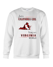 CALIFORNIA GIRL LIVING IN VIRGINIA WORLD Crewneck Sweatshirt thumbnail