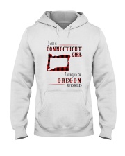 CONNECTICUT GIRL LIVING IN OREGON WORLD Hooded Sweatshirt thumbnail