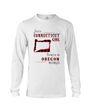 CONNECTICUT GIRL LIVING IN OREGON WORLD Long Sleeve Tee thumbnail