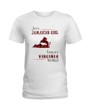 JAMAICAN GIRL LIVING IN VIRGINIA WORLD Ladies T-Shirt thumbnail