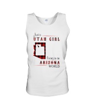 UTAH GIRL LIVING IN ARIZONA WORLD Unisex Tank tile