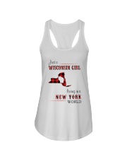 WISCONSIN GIRL LIVING IN NEW YORK WORLD Ladies Flowy Tank thumbnail