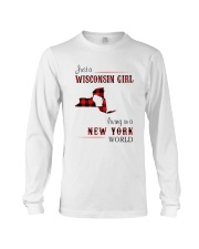 WISCONSIN GIRL LIVING IN NEW YORK WORLD Long Sleeve Tee thumbnail