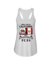 LIVE IN CALIFORNIA BEGAN IN PERU Ladies Flowy Tank tile