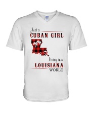 CUBAN GIRL LIVING IN LOUISIANA WORLD V-Neck T-Shirt tile