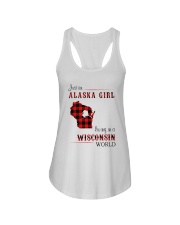 ALASKA GIRL LIVING IN WISCONSIN WORLD Ladies Flowy Tank thumbnail