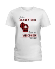 ALASKA GIRL LIVING IN WISCONSIN WORLD Ladies T-Shirt thumbnail
