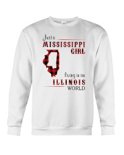 MISSISSIPPI GIRL LIVING IN ILLINOIS WORLD Crewneck Sweatshirt tile