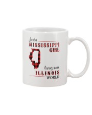 MISSISSIPPI GIRL LIVING IN ILLINOIS WORLD Mug tile