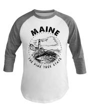 Maine The Pine Tree State Baseball Tee tile