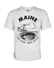 Maine The Pine Tree State V-Neck T-Shirt tile