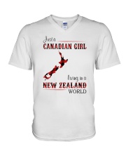 CANADIAN GIRL LIVING IN NEW ZEALAND WORLD V-Neck T-Shirt thumbnail