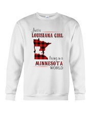 LOUISIANA GIRL LIVING IN MINNESOTA WORLD Crewneck Sweatshirt thumbnail